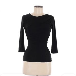 White House Black Market Black Ruched Blouse.